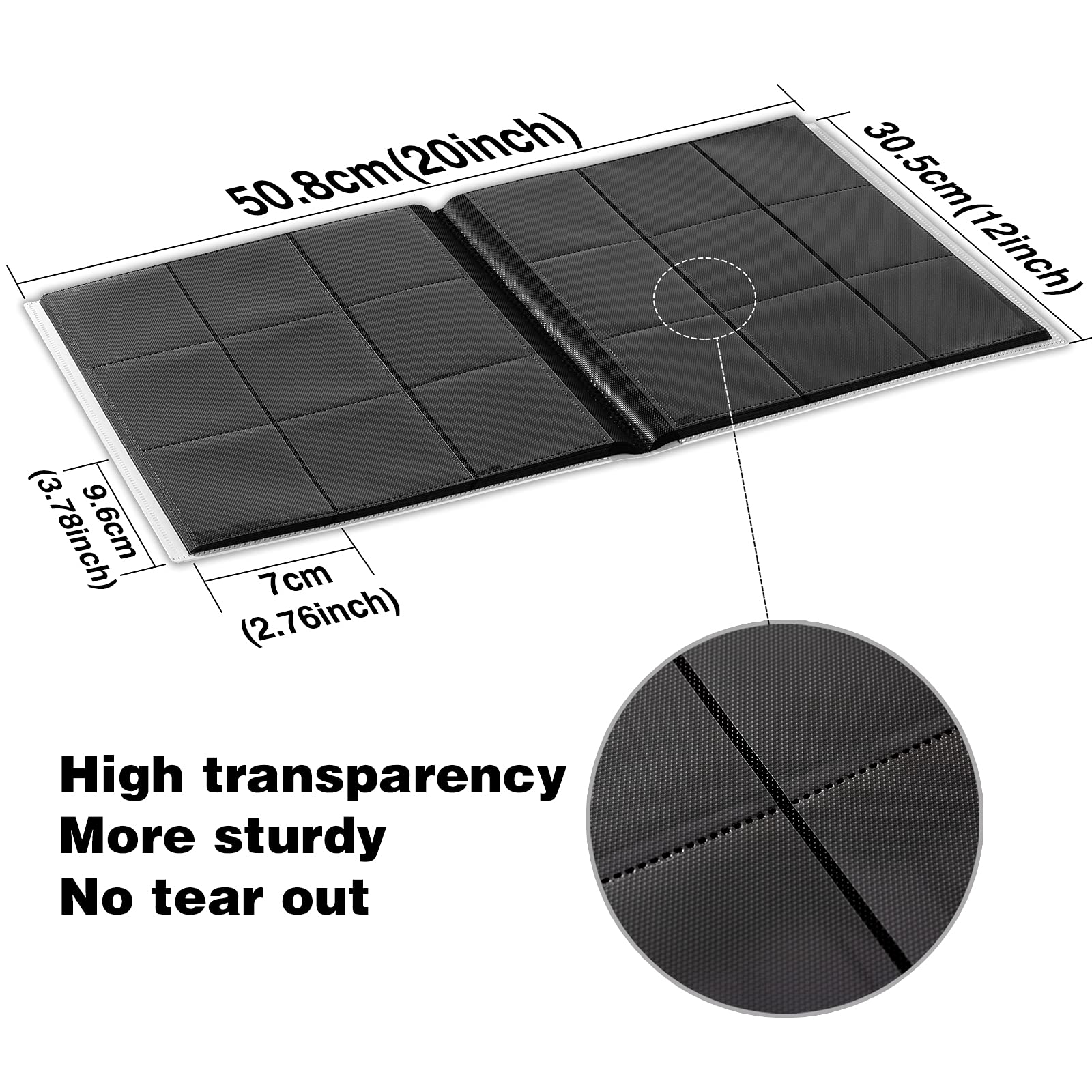GEAoffice card binder standard-size pockets compatible with common card sleeves.