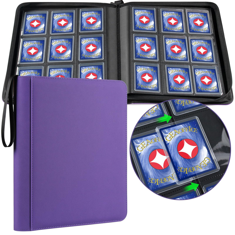 GEAoffice waterproof top-loader binder with 324-card capacity for MTG and sports cards.