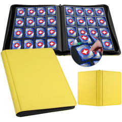 GEAoffice 16-pocket binder with yellow cover protecting MTG cards