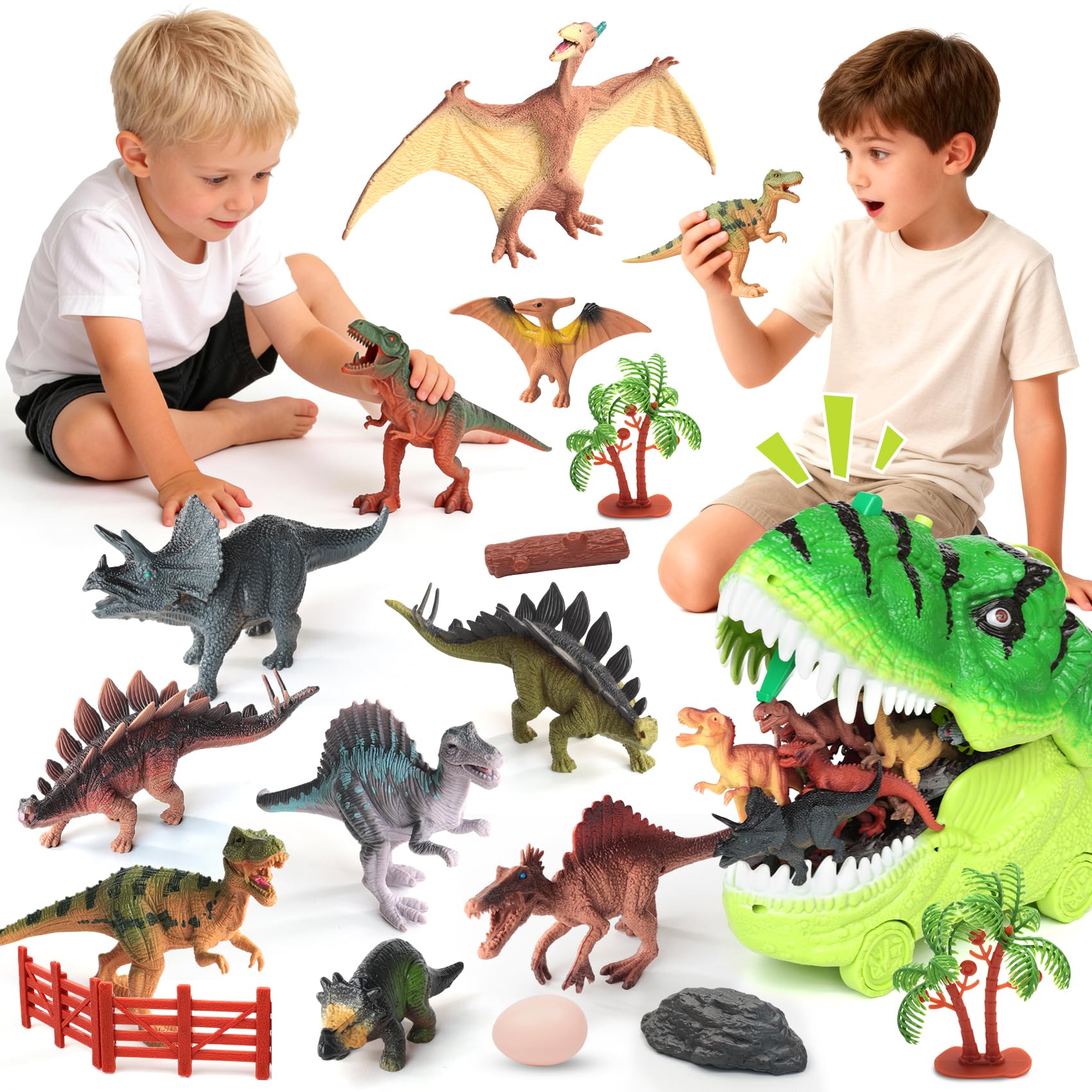 Gearvibe dinosaur figures detailed display for imaginative play.