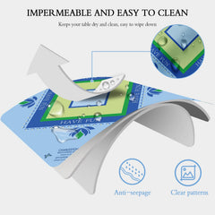 Gedgan Ocean Blue Mahjong Mat anti-slip backing keeps tiles steady during play