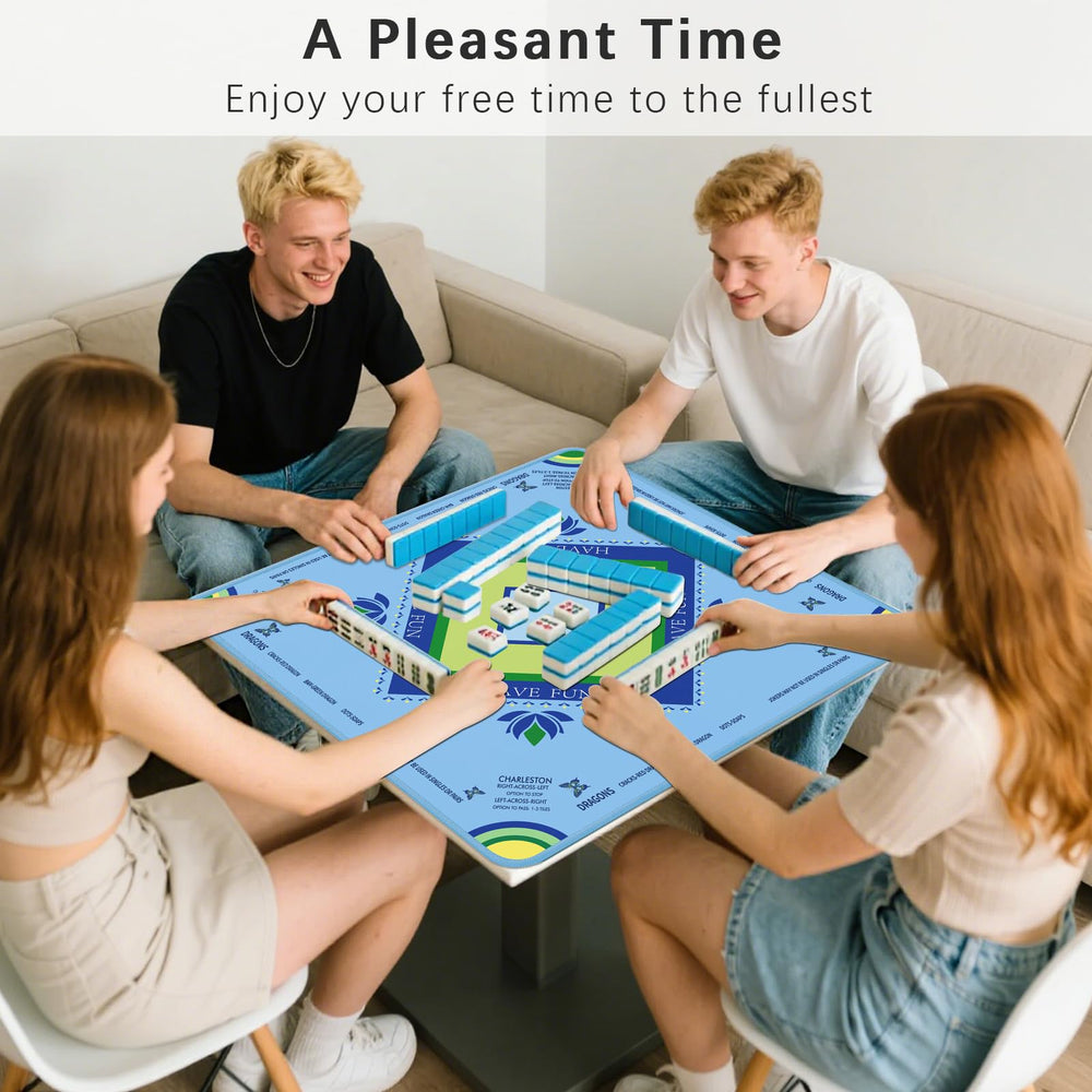 Gedgan Ocean Blue Mahjong Mat is easy to clean and folds for storage