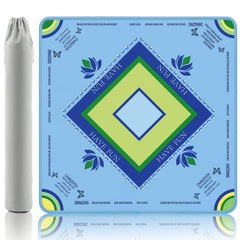 Gedgan Ocean Blue Mahjong Mat with lotus and butterfly artwork elevates game-night ambiance