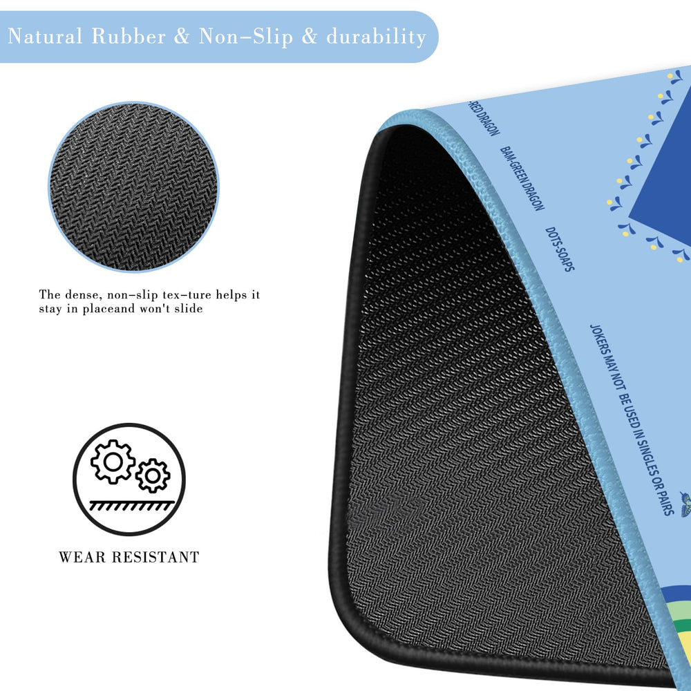Gedgan Ocean Blue Mahjong Mat provides natural rubber comfort and durability for everyday use
