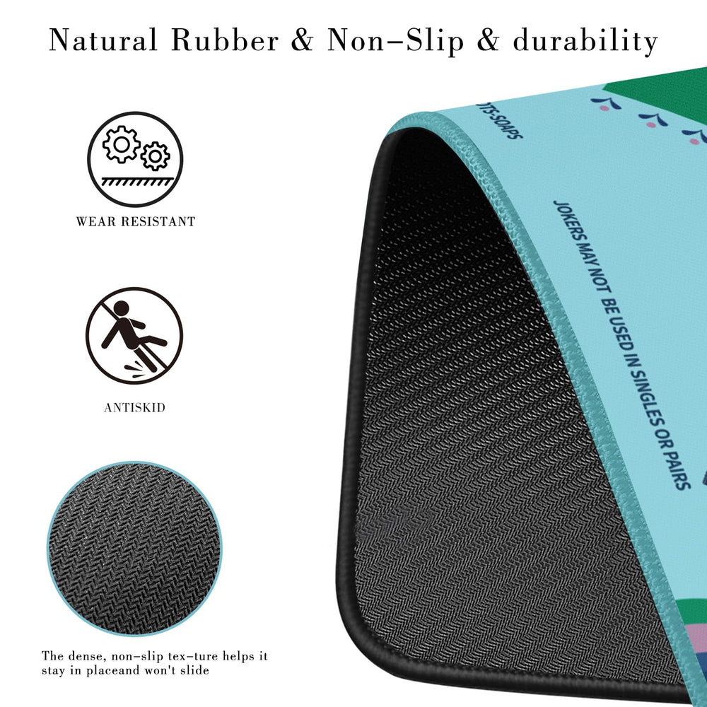 Gedgan natural rubber surface protects table and offers comfortable play feel.