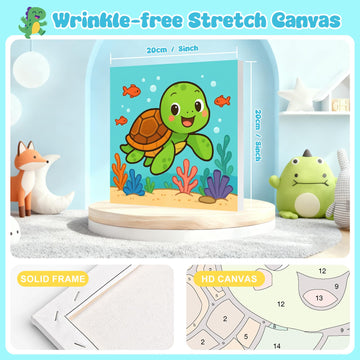GEEHEIY framed number painting kit for kids with easy, mess-free creativity