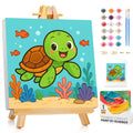 GEEHEIY sea turtle paint by numbers framed canvas ready to hang for kids