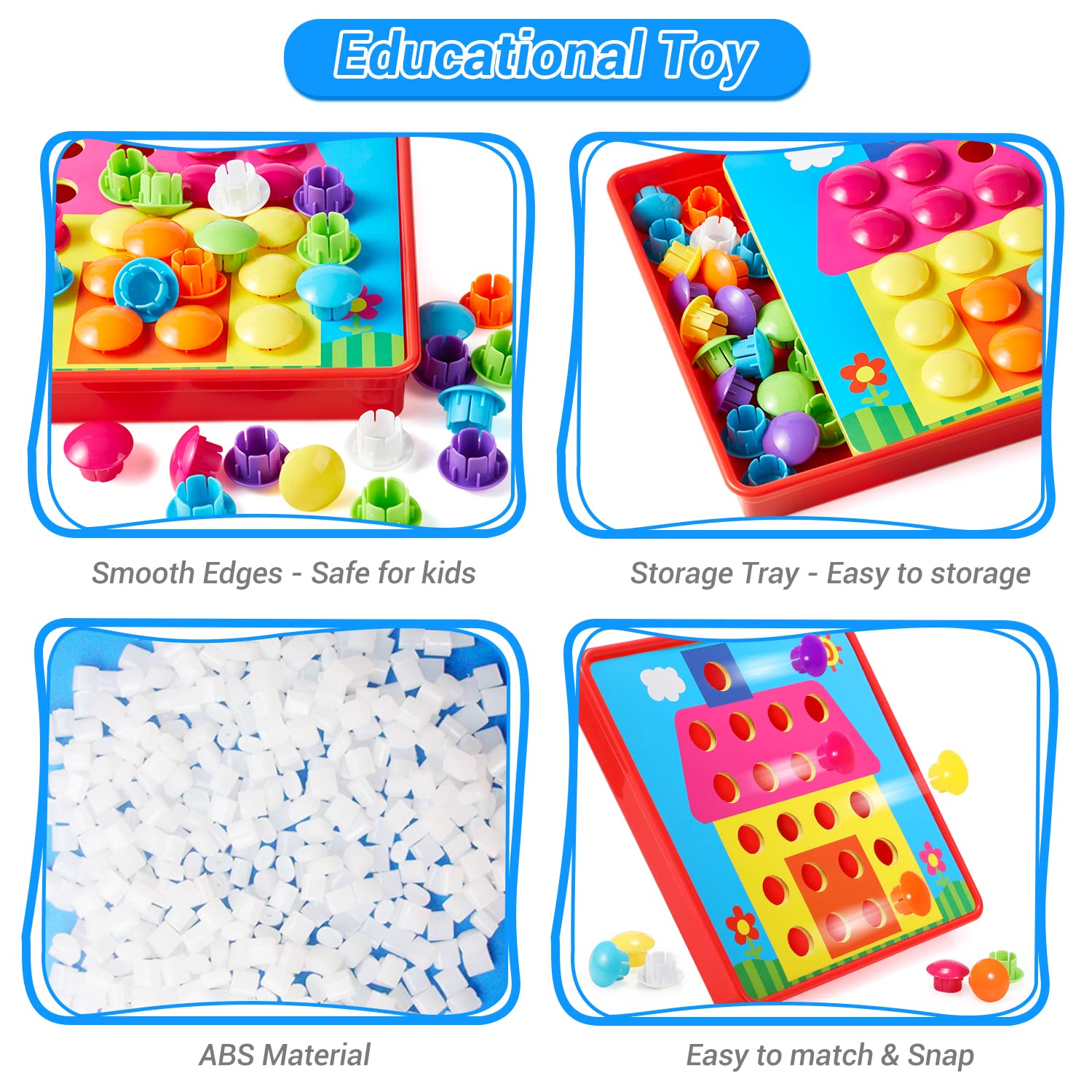 Close-up of Geekper colorful buttons, ideal for color recognition during play