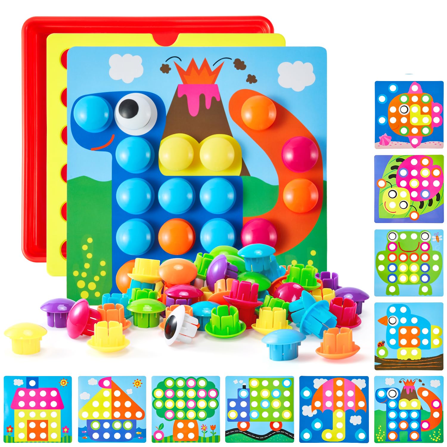 Geekper button art toys mushroom-pattern cards for pattern matching