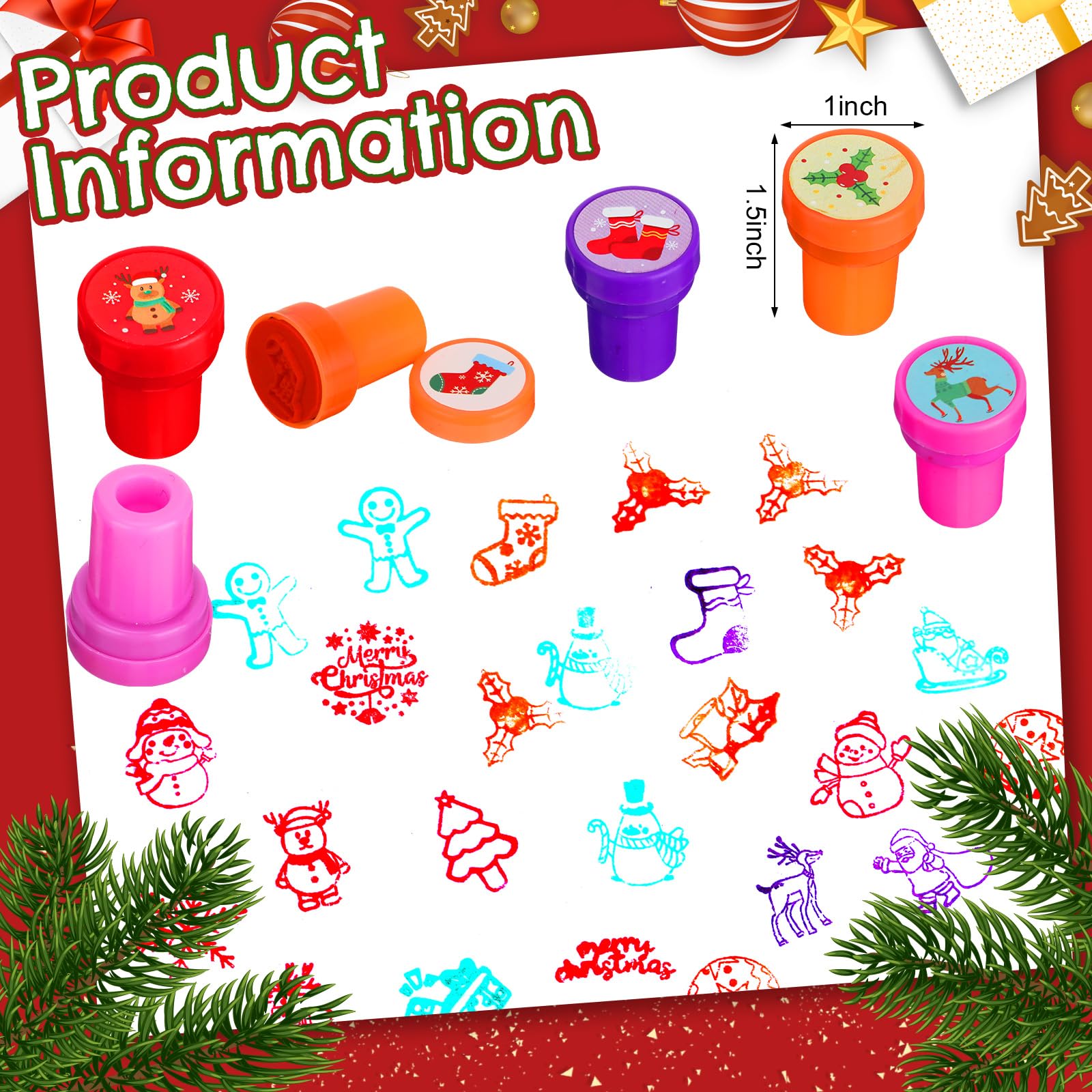 Geelin Christmas stamps Santa Claus design for quick gift tags.