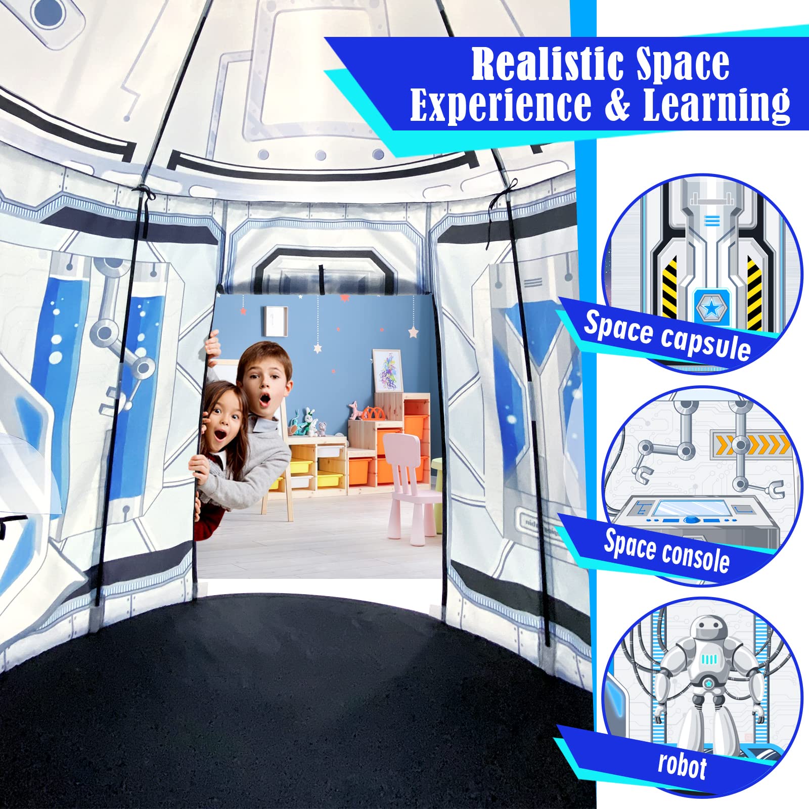 GeerWest astronaut pop-up playhouse offers quick setup and portable fun.