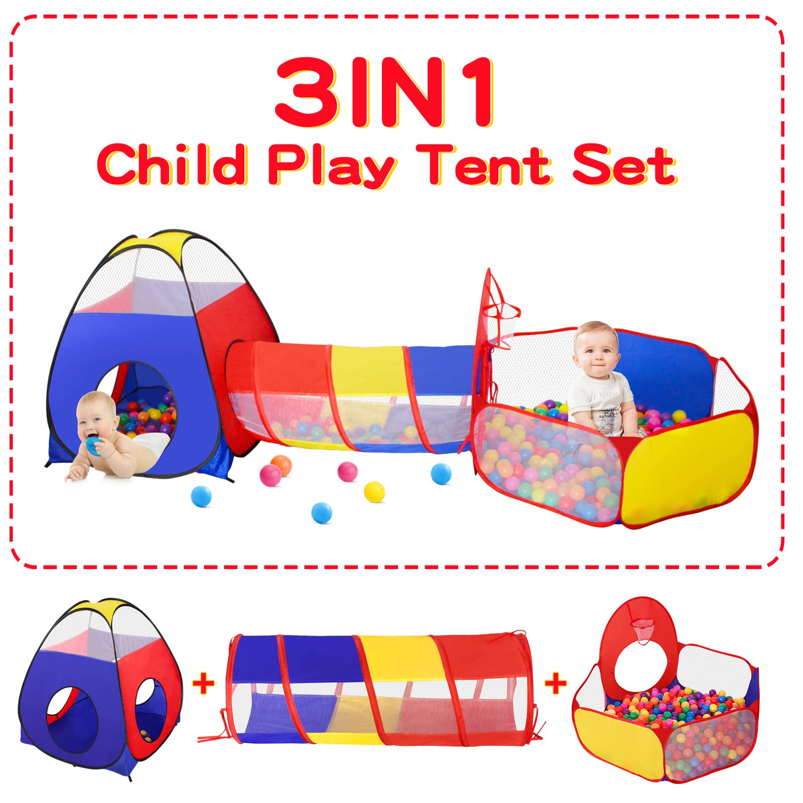 GeerWest baby tunnel and tent setup for crawl-through fun.