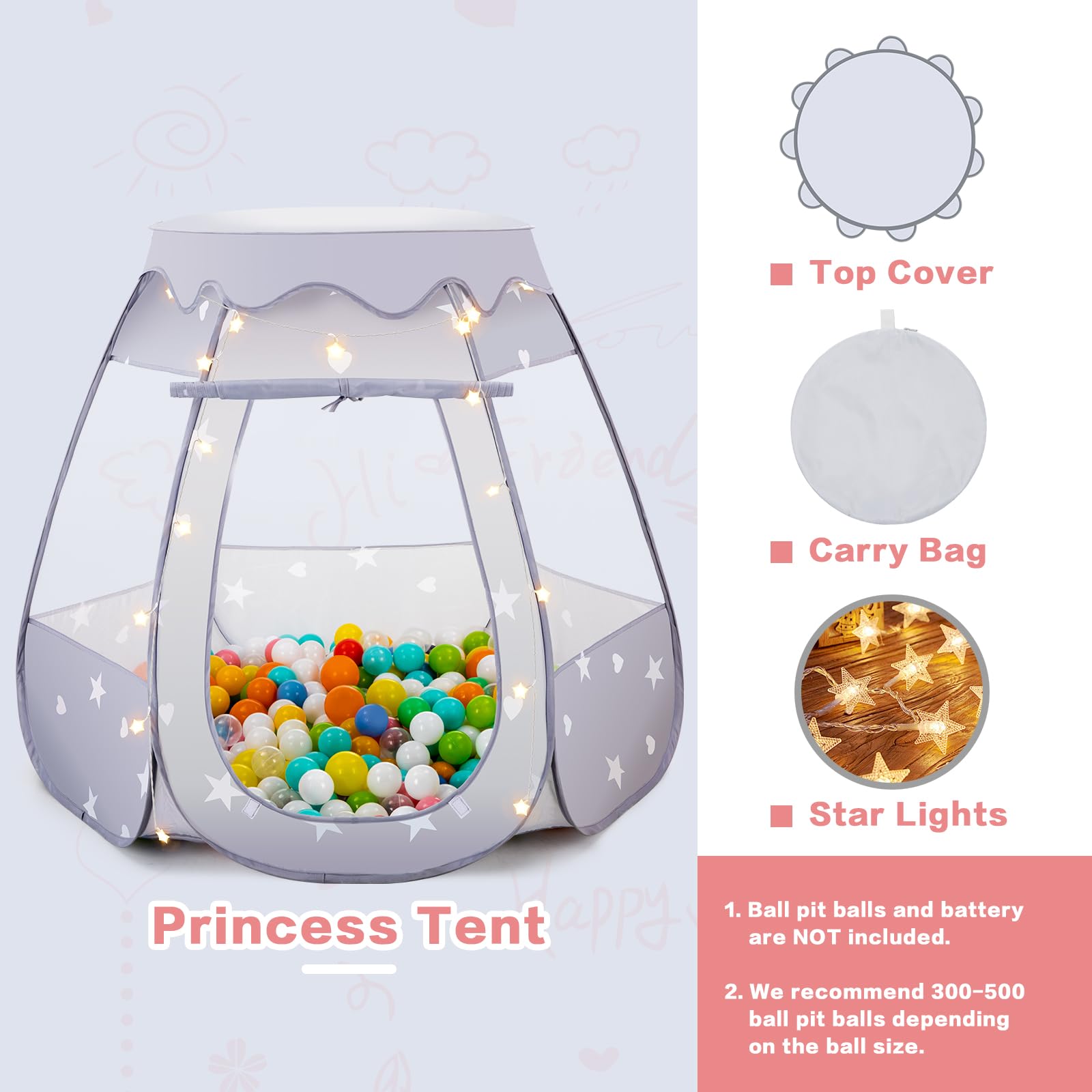 GeerWest ball pit balls not included note to plan your setup.