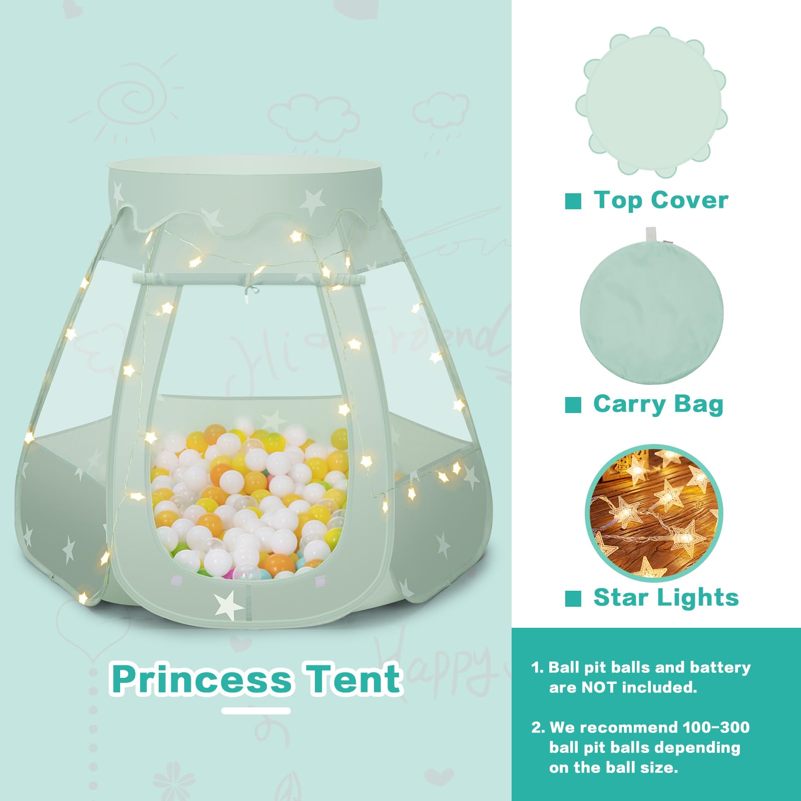 GeerWest note: ball pit balls not included, create your own setup for play.
