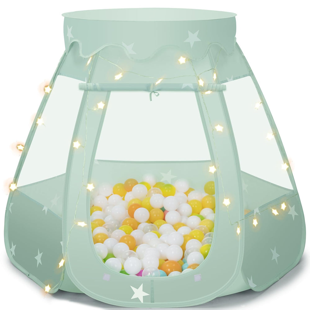 GeerWest ball pit tent with star lights for imaginative play and color learning.