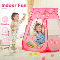 GeerWest princess tent provides breathable mesh windows for safe, airy play.