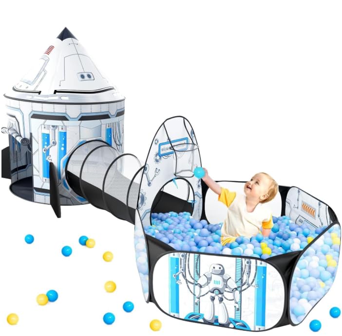 GeerWest rocket ship playhouse tent for imaginative indoor space adventures.