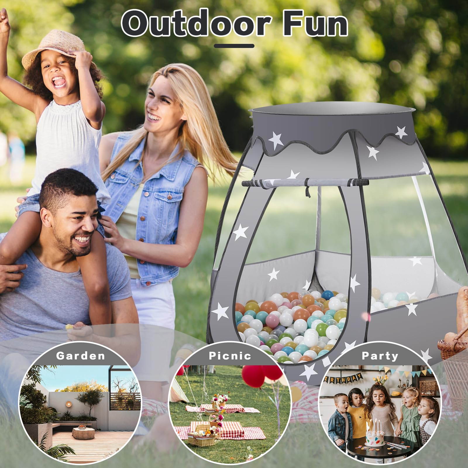 GeerWest tent with mesh windows keeps air flowing for comfortable play.