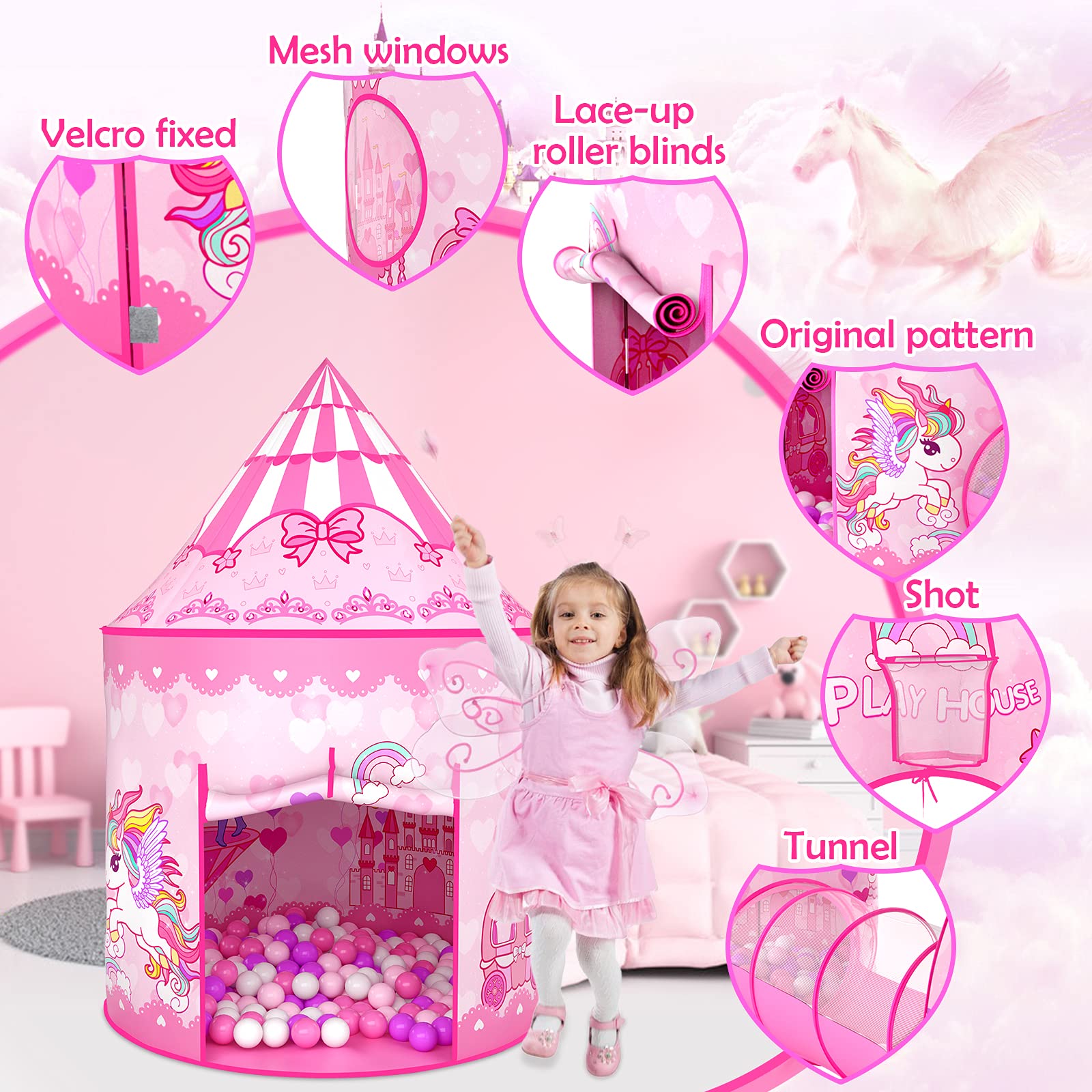 GeerWest Toddler Sleepover Tent is easy to carry on trips.