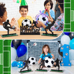 Geetery soccer ball icon element highlights game-themed party accents.