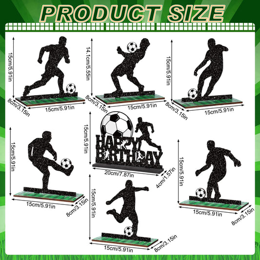 Geetery soccer silhouette centerpiece in stance 2 adds dynamic table decor.