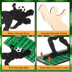 Geetery soccer silhouette centerpiece in stance 3 brings playful birthday vibes.