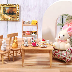 Geiserailie dollhouse porcelain plates for elegant entertaining displays.