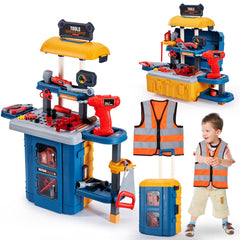 GEIYATOI kids tool bench front view with safe, inviting design for play