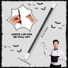 Gejoy 10-inch plastic wand with black handle and white tip for beginner magic