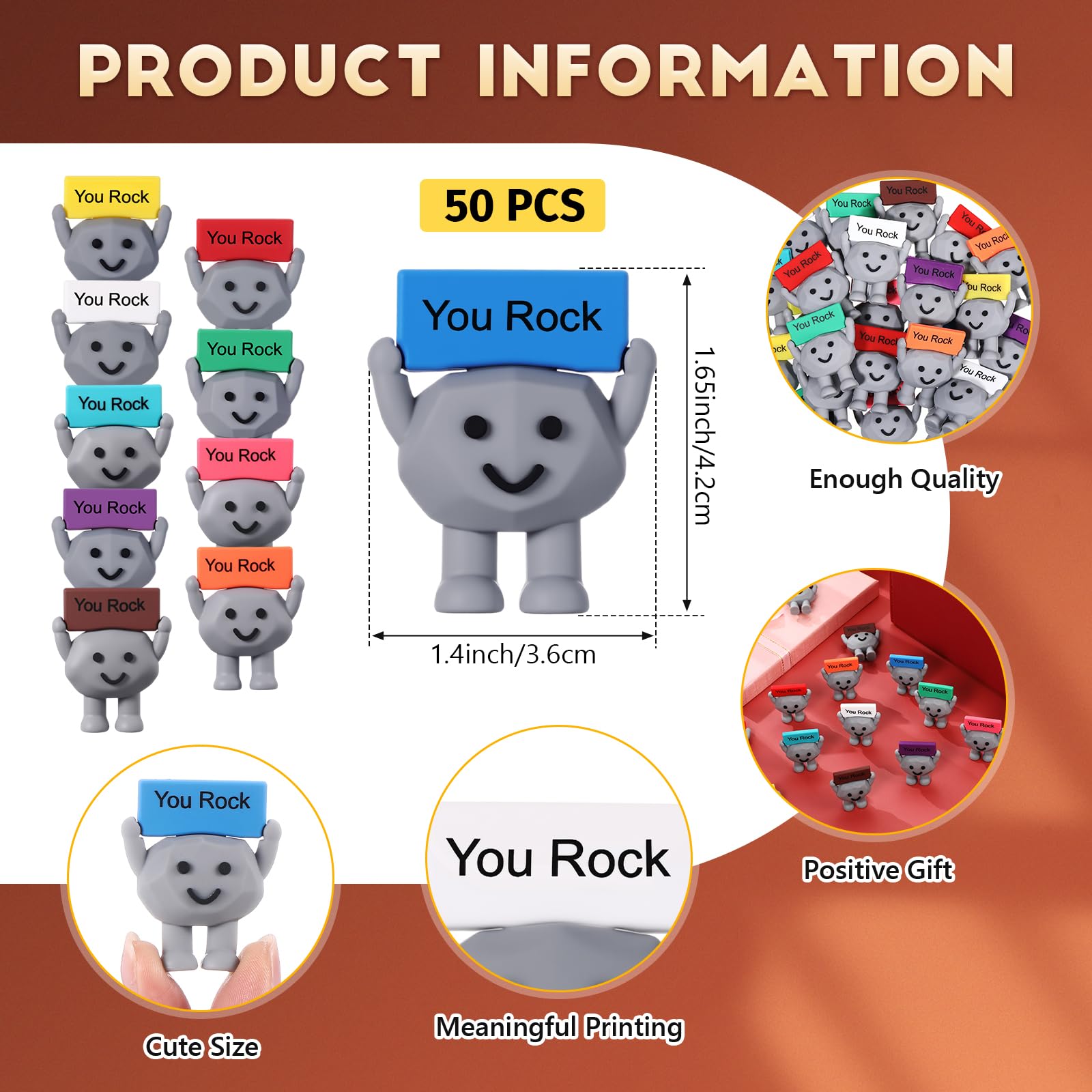 Gejoy 50-pack rubber stones ideal for gifting colleagues and students.