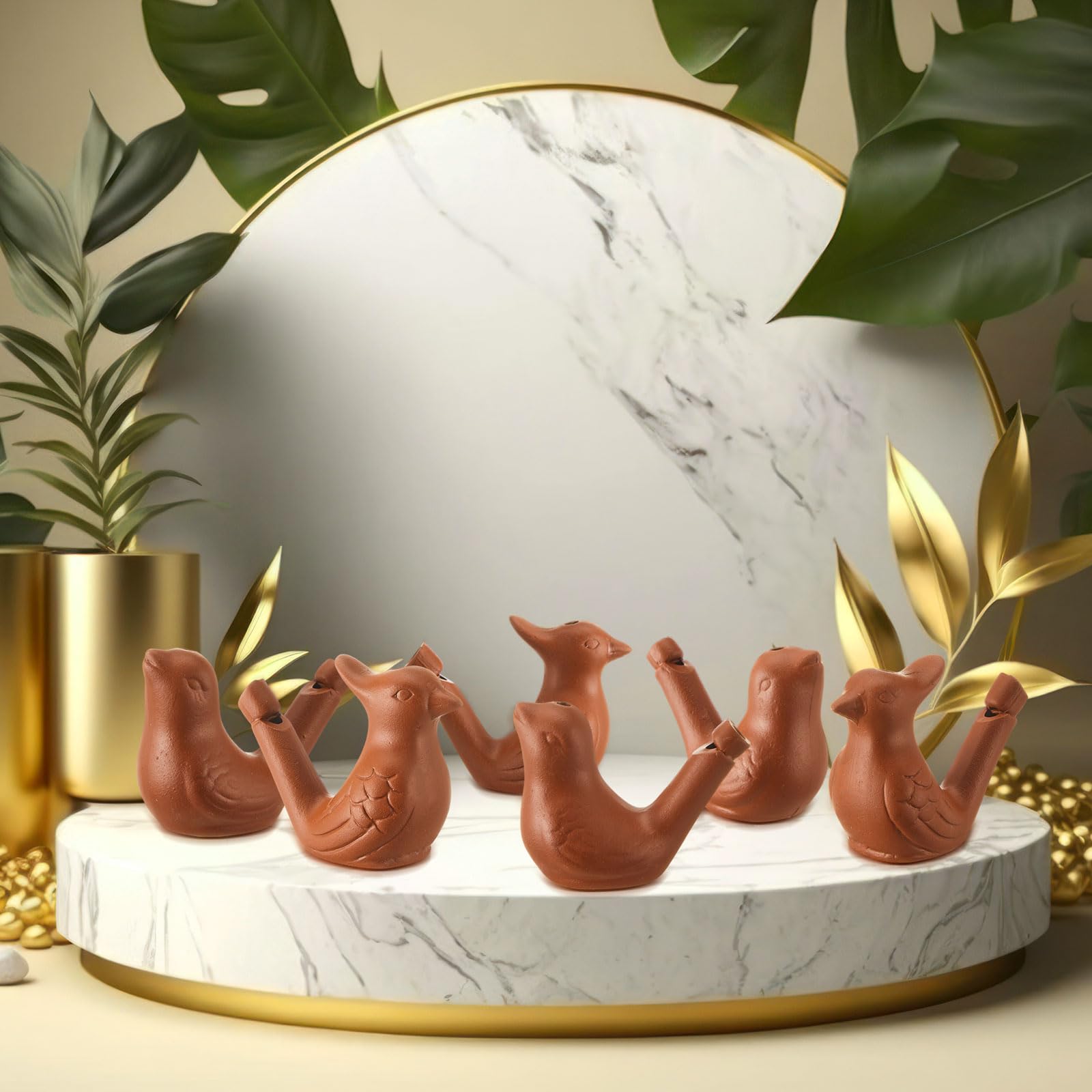 Gejoy Bird Water Whistles party scene with colorful birds in use