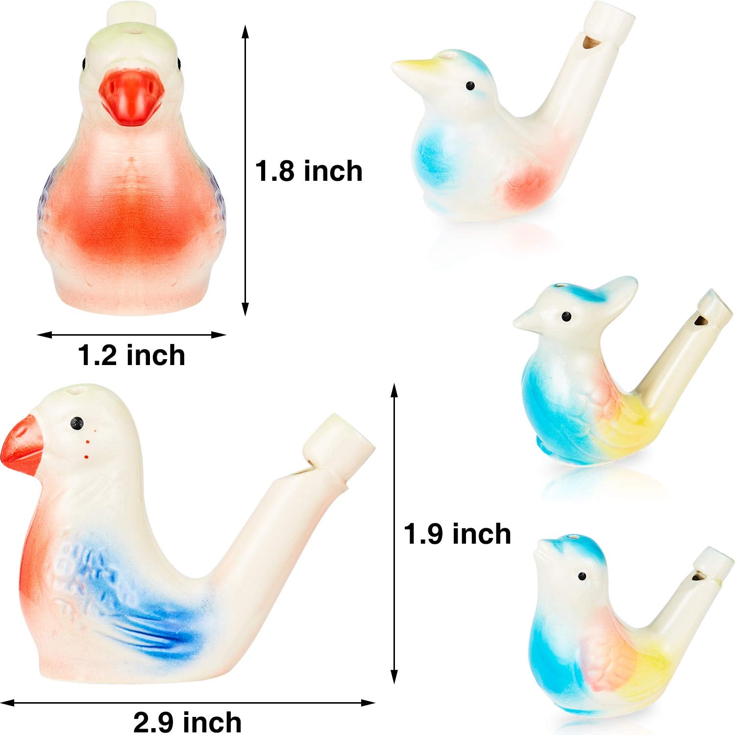 Gejoy colorful porcelain bird whistle showcases lifelike design for gifts