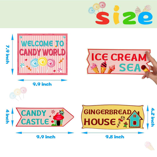 Gejoy directional signs in pink and blue guide guests at parties.