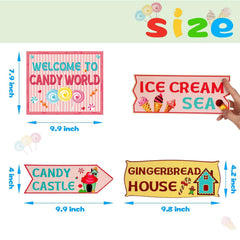 Gejoy directional signs in pink and blue guide guests at parties.