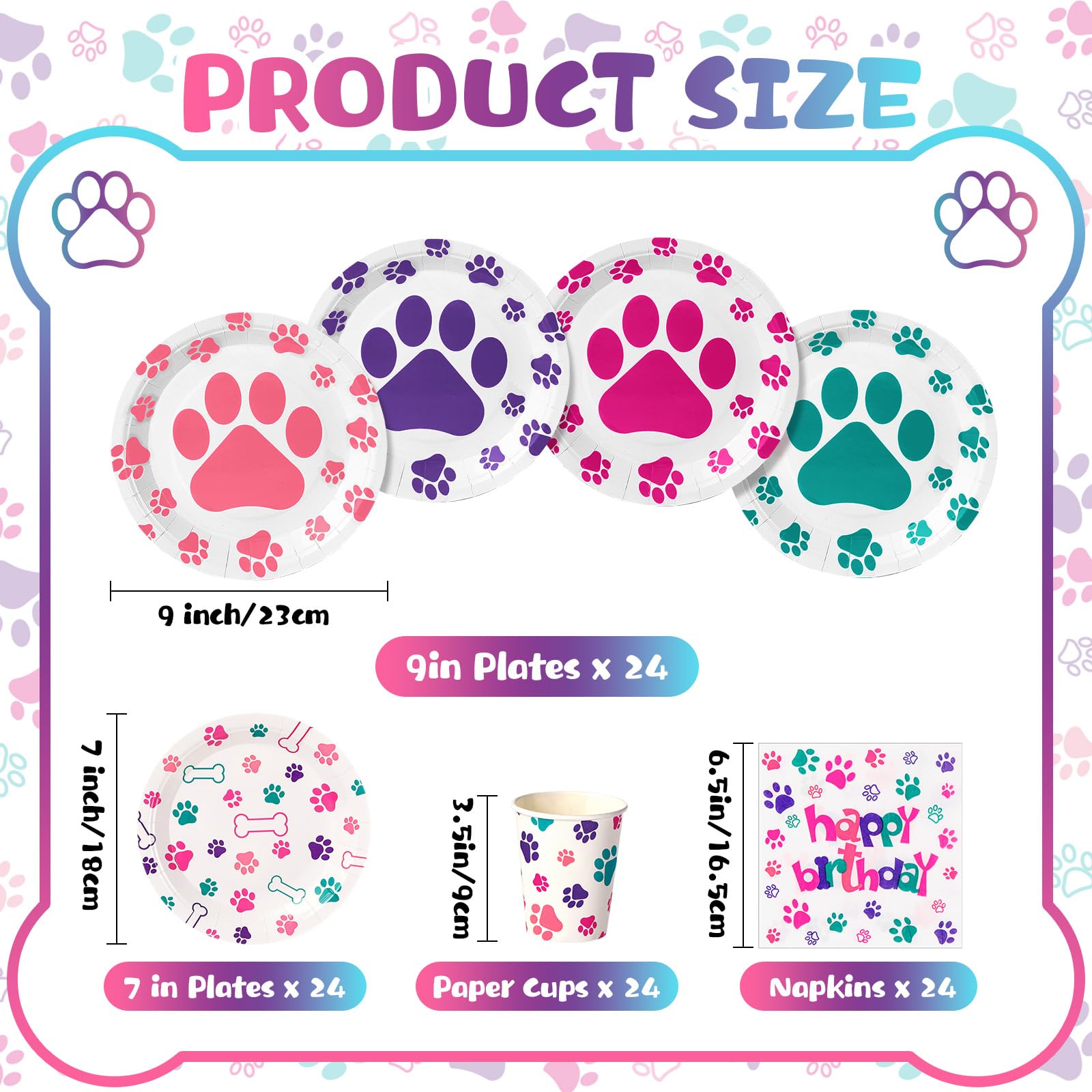 Gejoy dog-paw napkins absorb spills with soft feel.