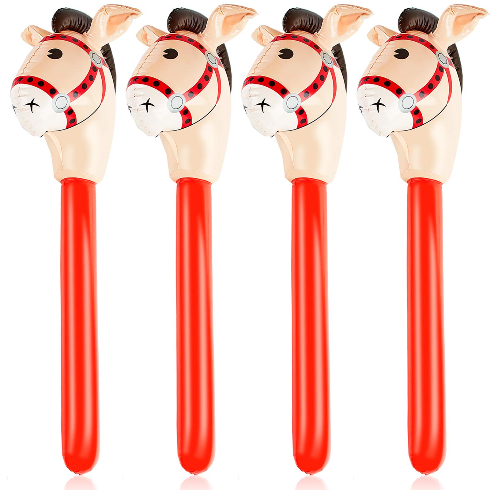 Gejoy inflatable stick horse head stands 37 inches for lively party décor.