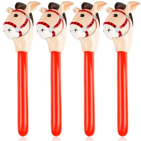 Gejoy inflatable stick horse head stands 37 inches for lively party décor.