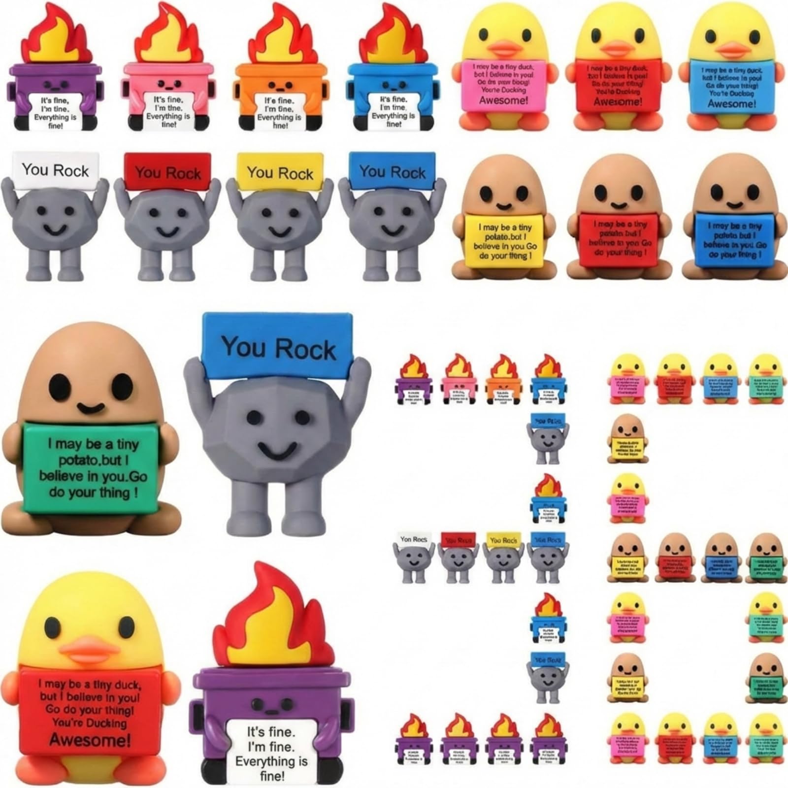 Gejoy mini rock toy for desk decor and positive daily motivation.