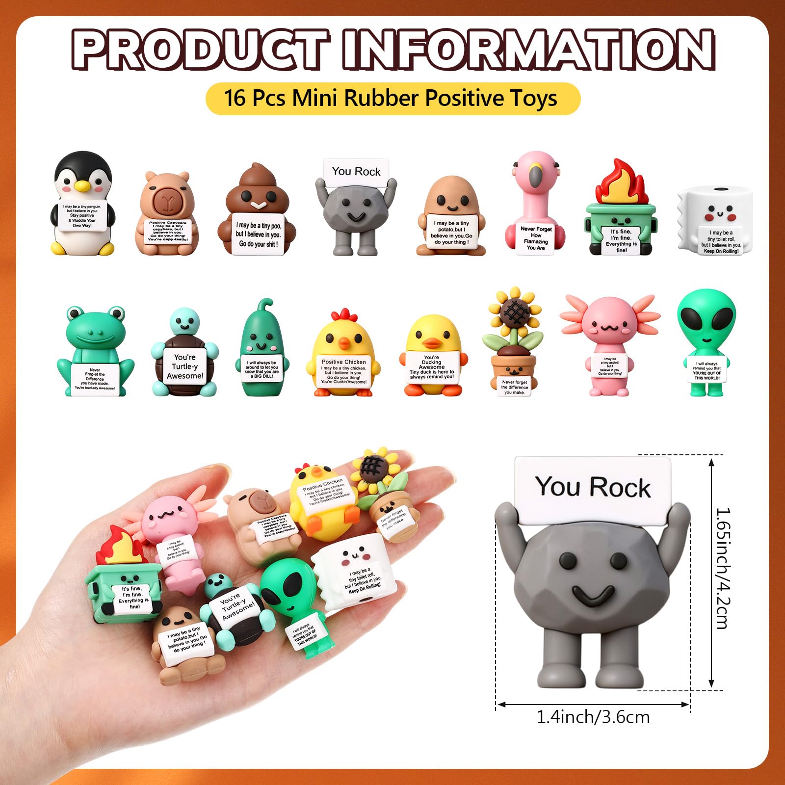 Gejoy mini rubber you rock figures provide compact desk decor and morale boost