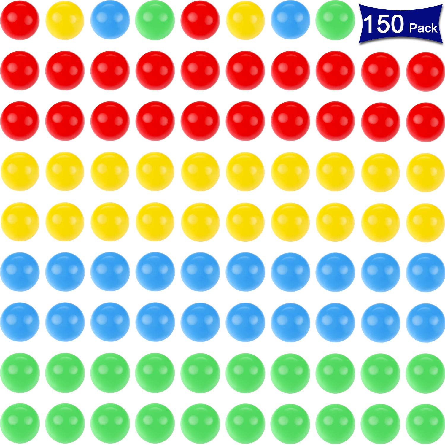 Gejoy multi-color game marbles in a 150-pack for replacement and color learning