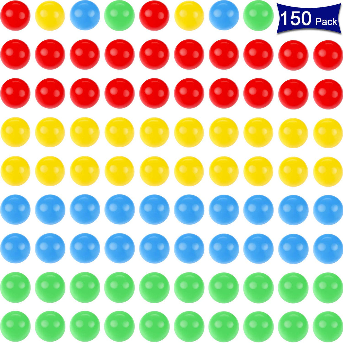 Gejoy multi-color game marbles in a 150-pack for replacement and color learning