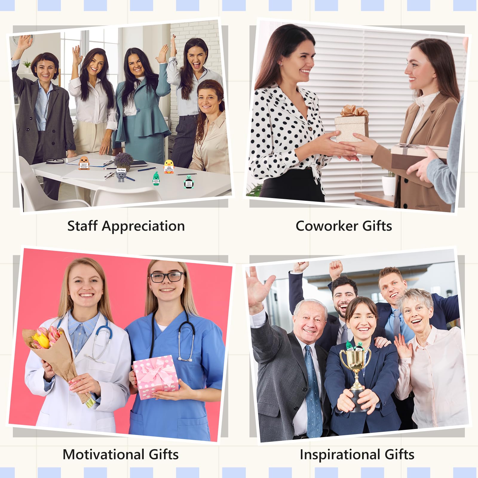 Gejoy inspirational gift-packaging with cards and bags for coworker appreciation