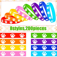 Gejoy paw-print bracelet close-up reveals soft, flexible silicone material for kid-friendly wear