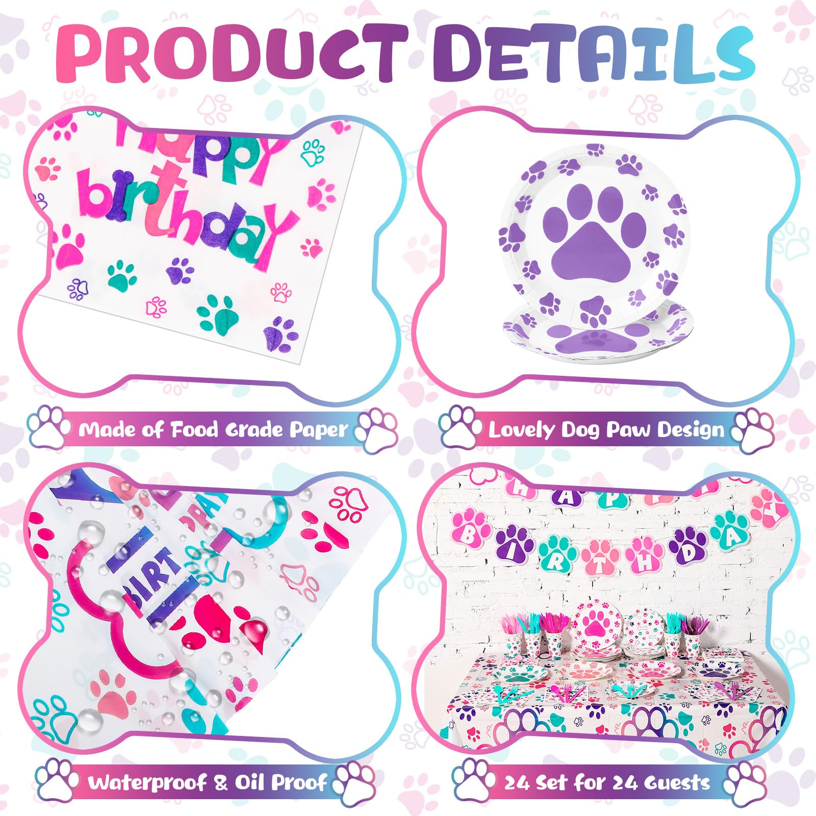 Gejoy paw tablecloths protect surfaces indoors or outdoors.