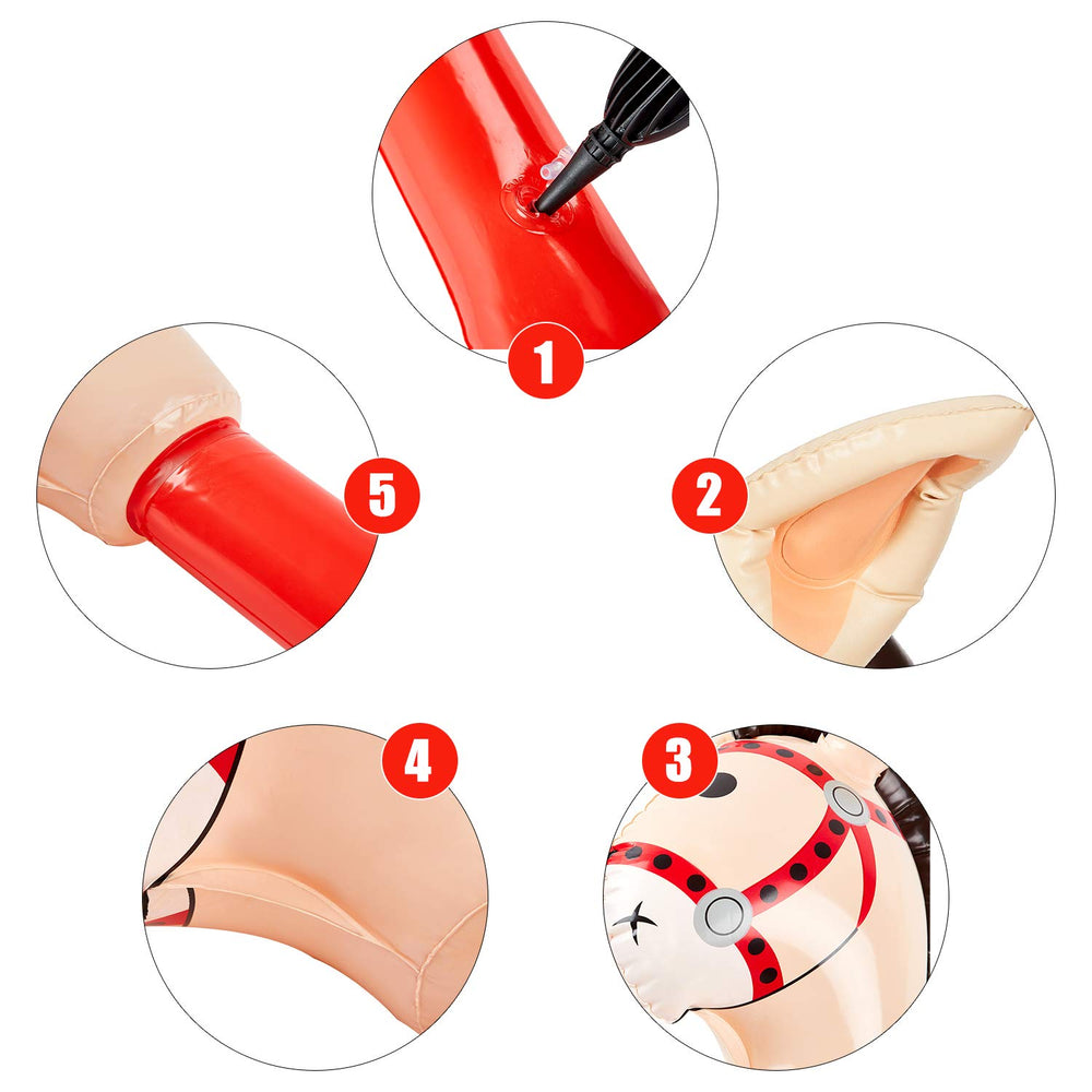 Gejoy PVC inflatable horsehead stick delivers durable, lightweight décor.