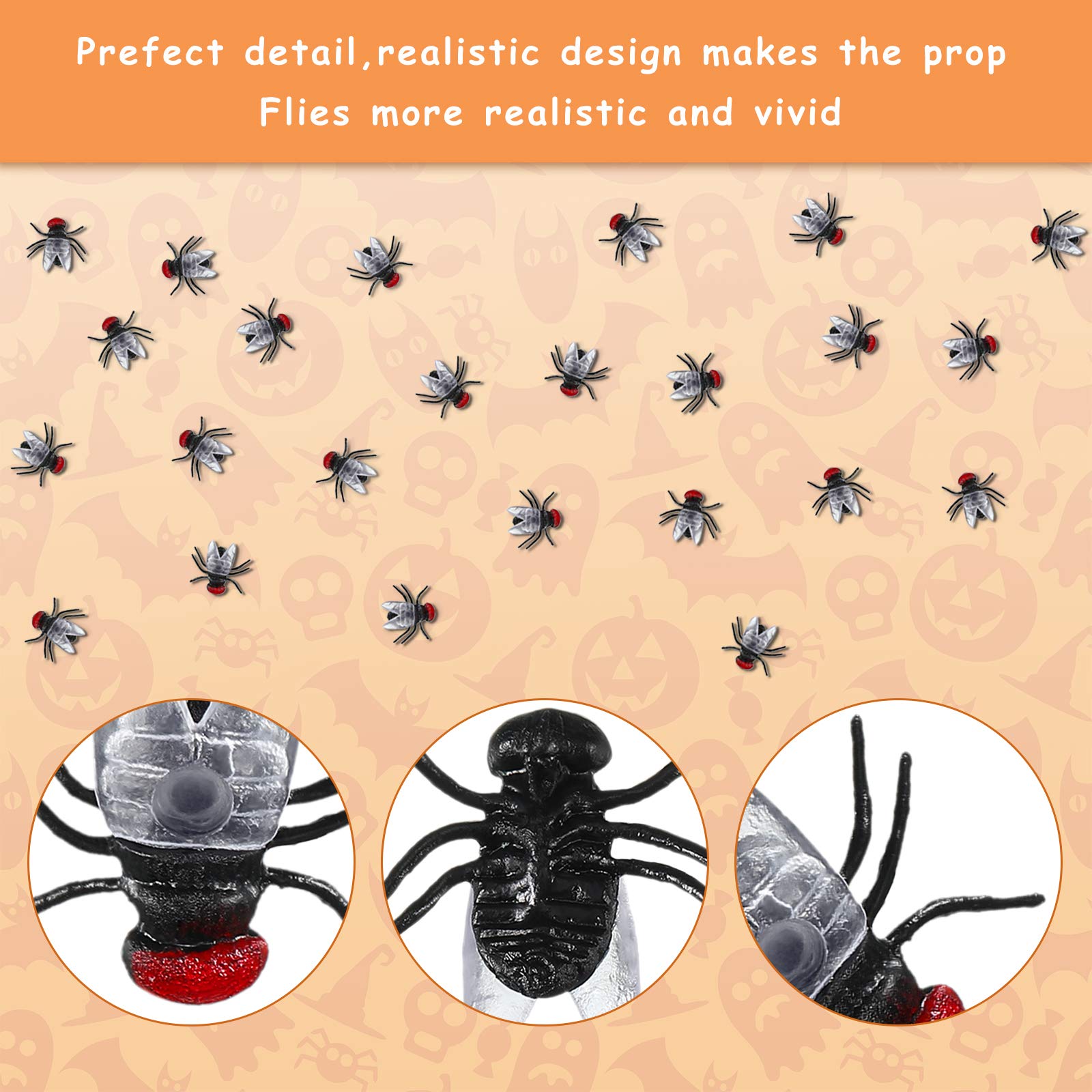 Gejoy realistic fake fly on dining table to surprise guests