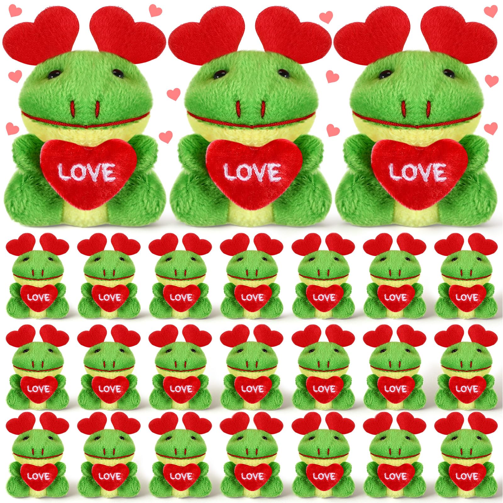 Gejoy Valentine frog mini plush keychain ready for backpack decor.