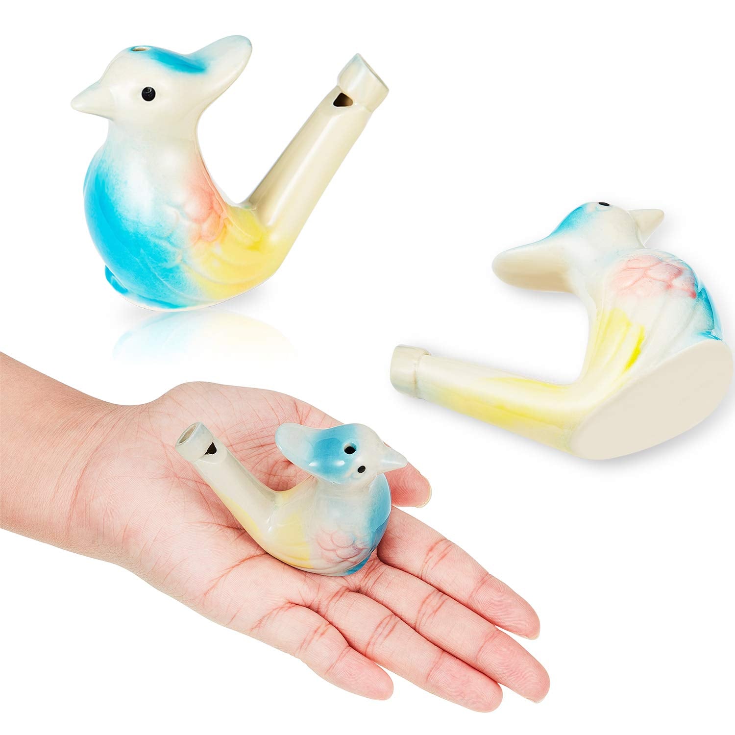Gejoy bird water whistle close up highlights vivid colors and sound