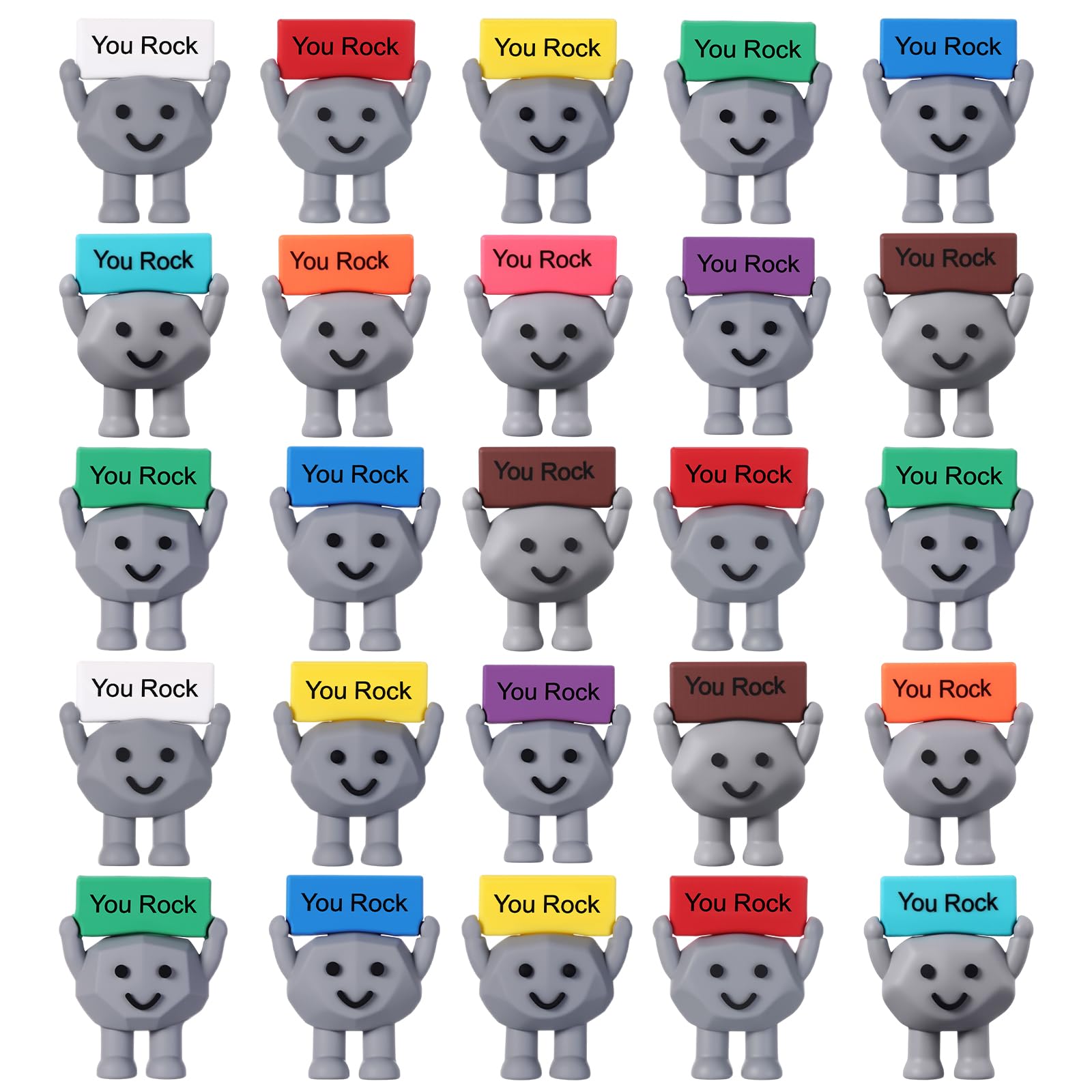 Gejoy You Rock mini rubber stone toy, portable desk companion that boosts morale.