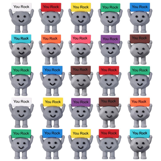 Gejoy You Rock mini rubber stone toy, portable desk companion that boosts morale.